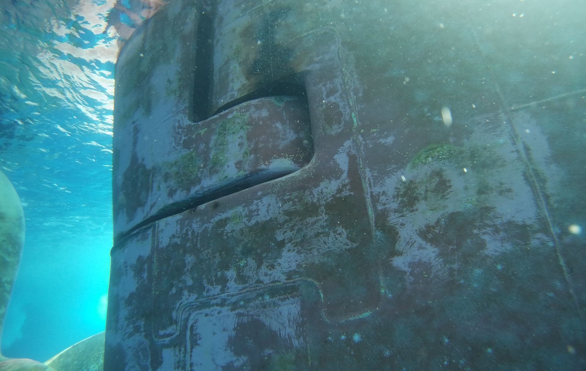 Underwater rudder cleaning